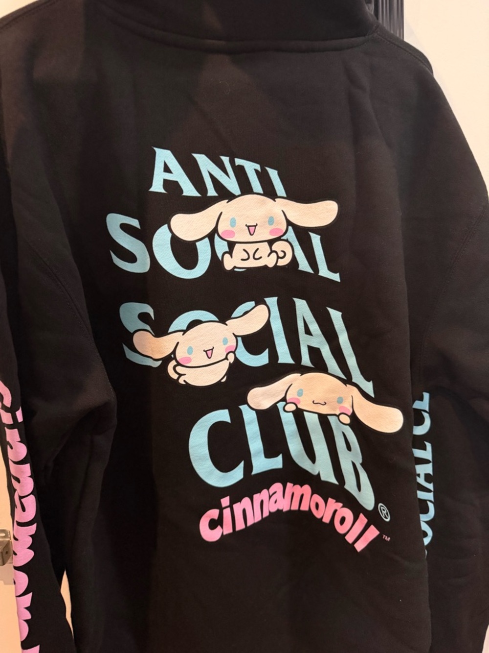 Anti Social Social Club Black Hoodie with Pink & Yellow Tags